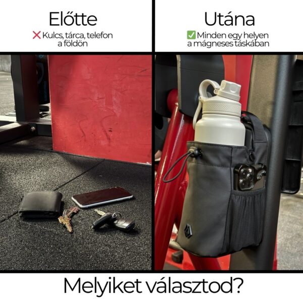 Gymtech mágneses táska előtt és után